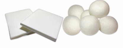 30 Detergent Sheets (Up to 60 Loads) & 3" Natural Wool Dryer Balls